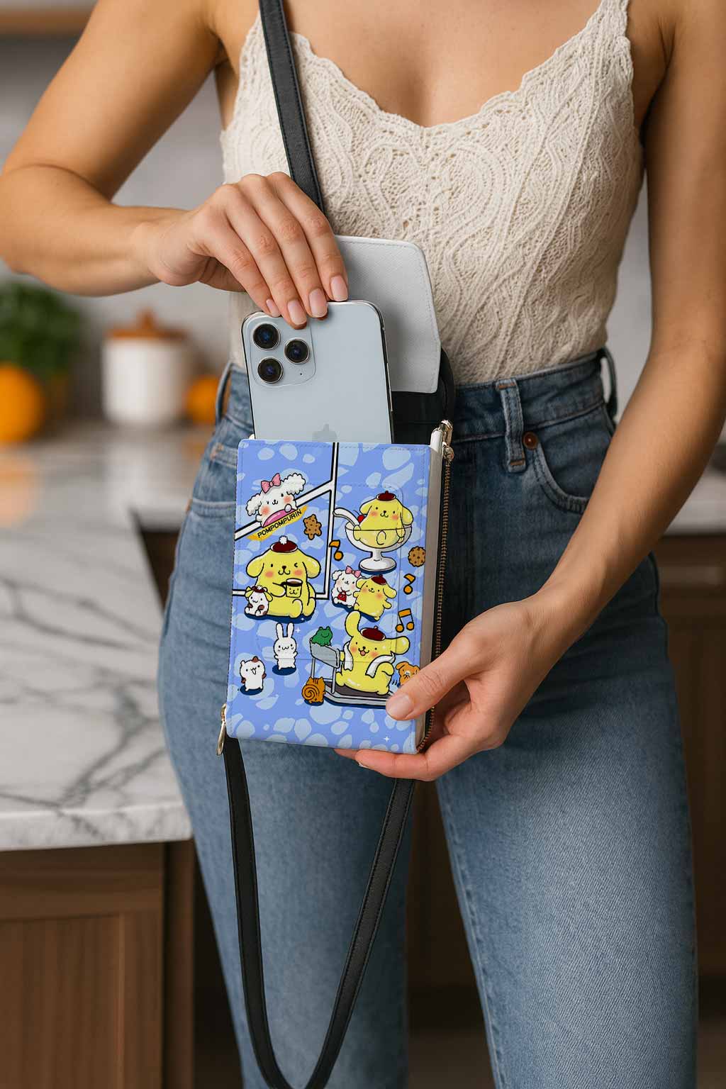 Pompompurin Sanrio Mobile Phone Chest Bag