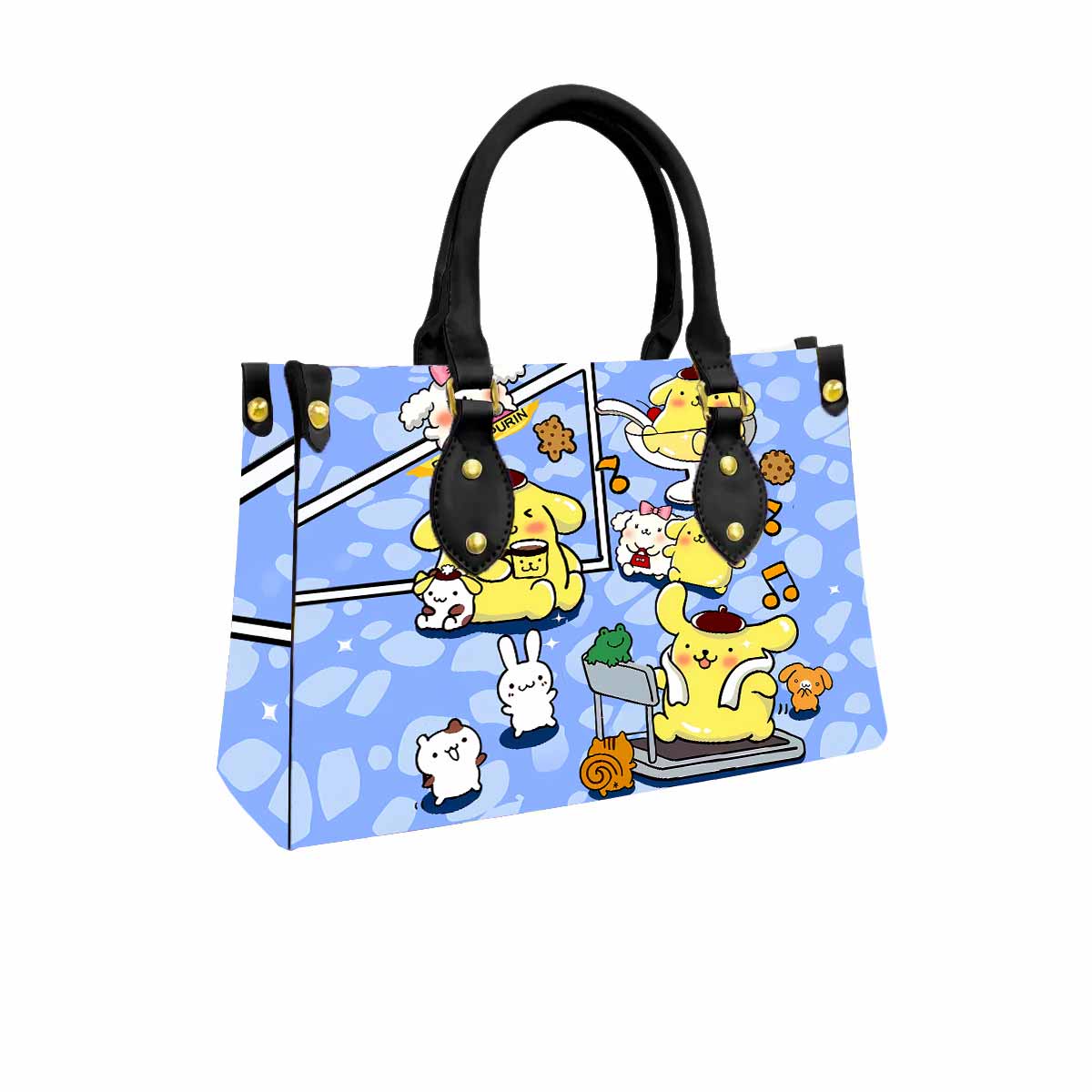 Pompompurin Sanrio Women Tote Bag with Black Handles