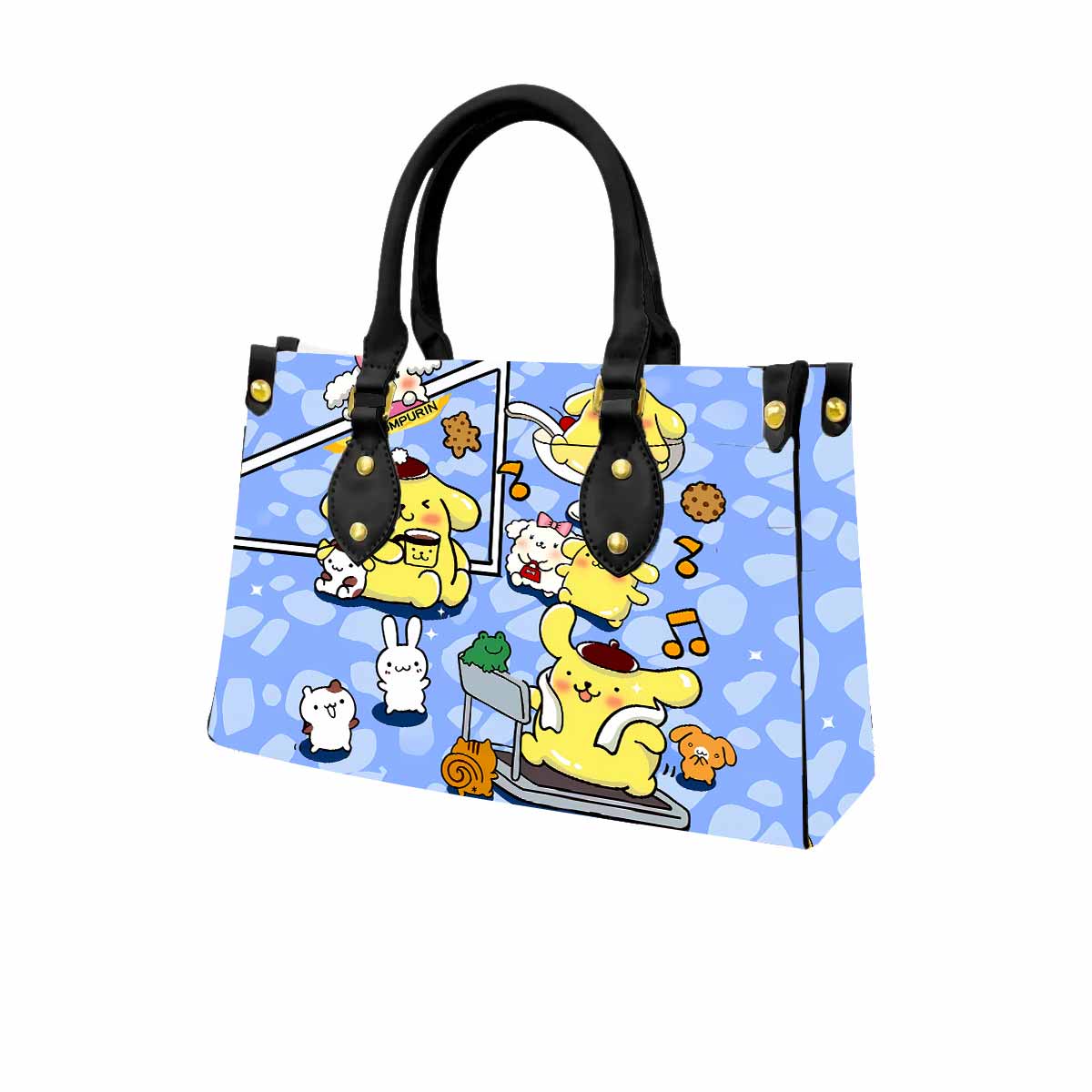 Pompompurin Sanrio Women Tote Bag with Black Handles