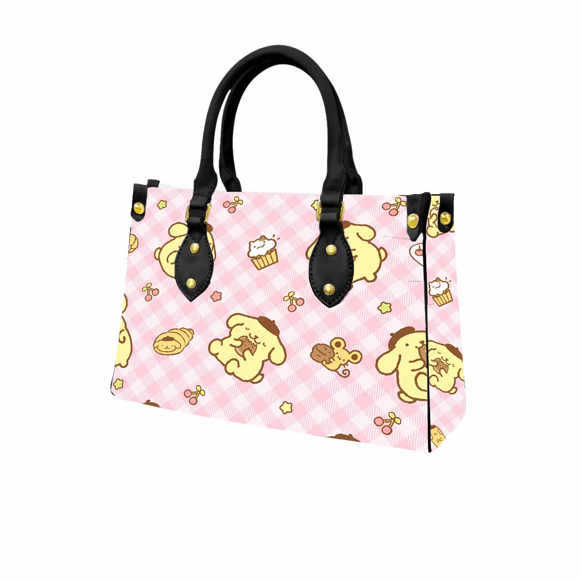 Pompompurin Women Tote Bag with Black Handles
