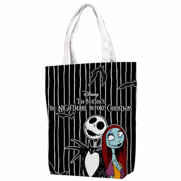 Sally & Jack Skellington Canvas Bag with Shoulder Strap