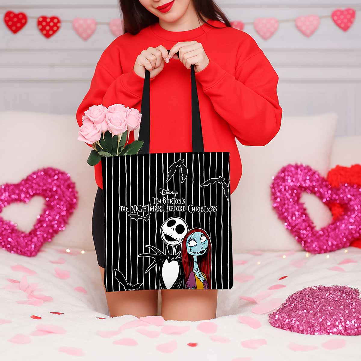 Sally & Jack Skellington Canvas Tote Bag