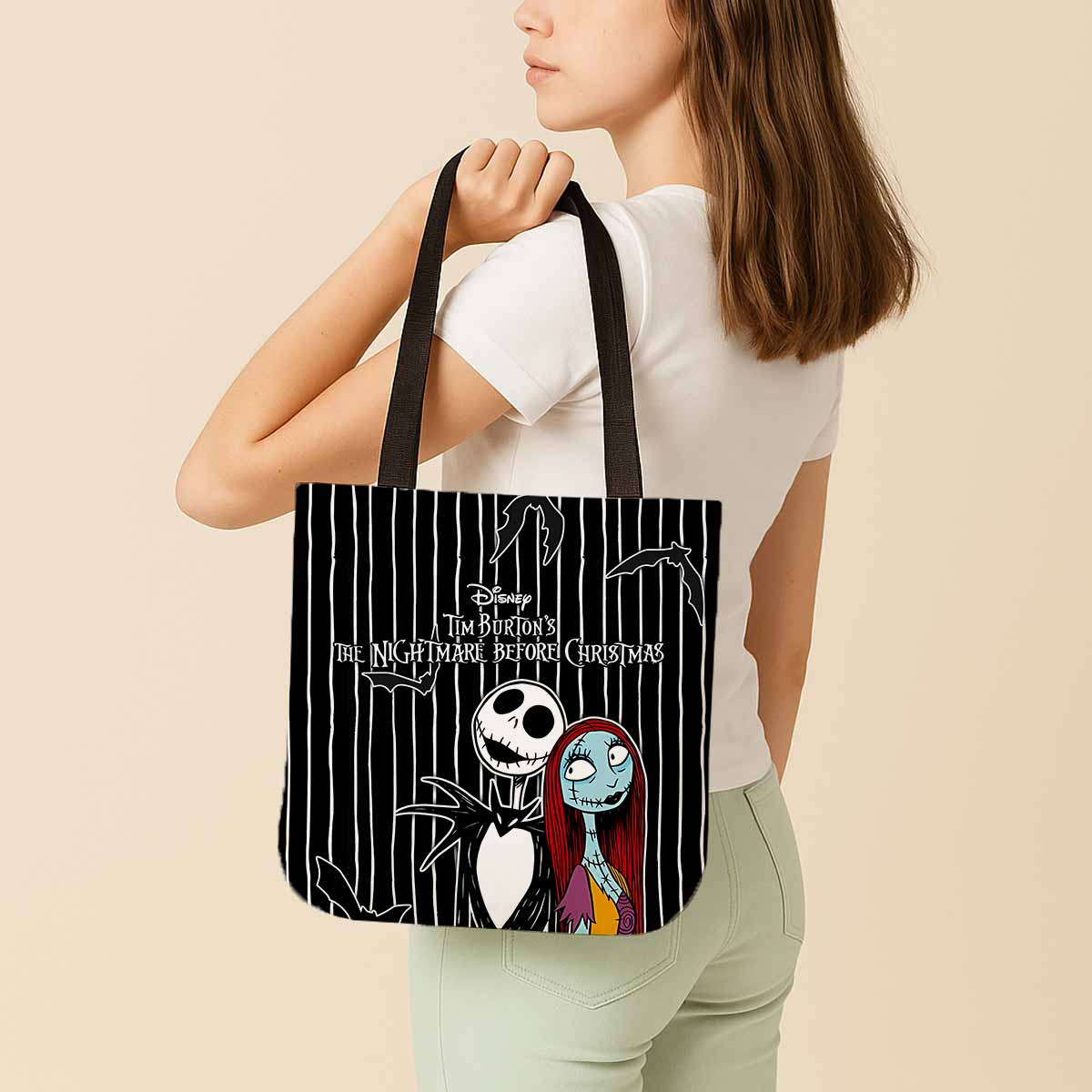 Sally & Jack Skellington Canvas Tote Bag