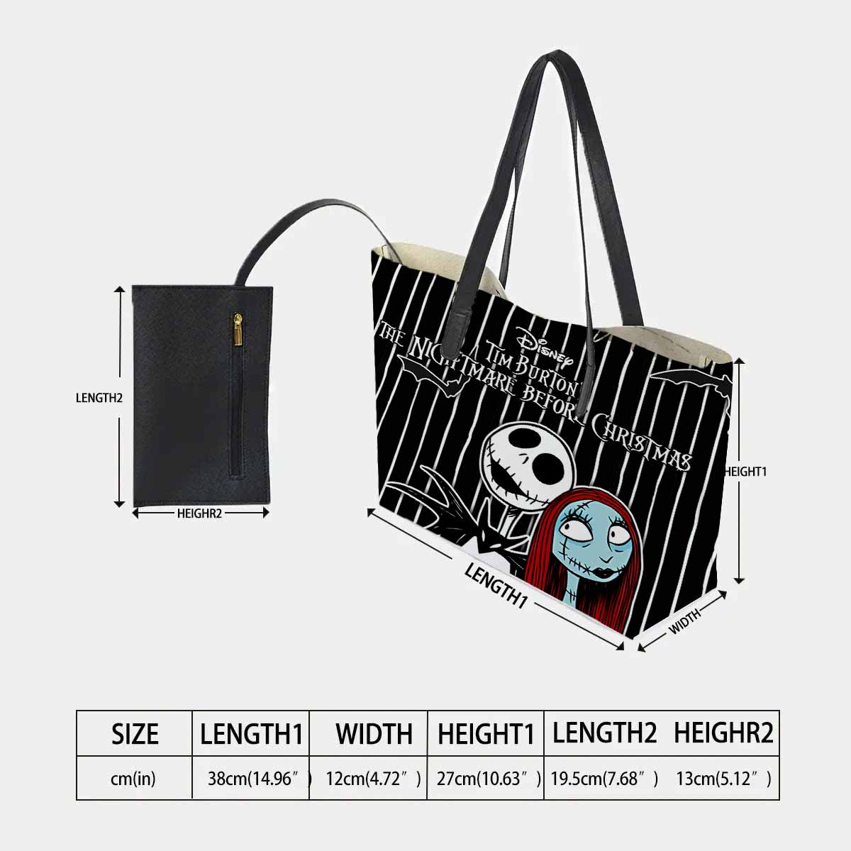 Sally & Jack Skellington Hand Bag and Mini Purse Set