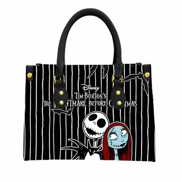 Sally & Jack Skellington Women Tote Bag with Black Handles