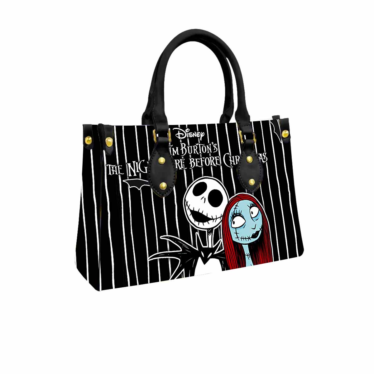 Sally & Jack Skellington Women Tote Bag with Black Handles