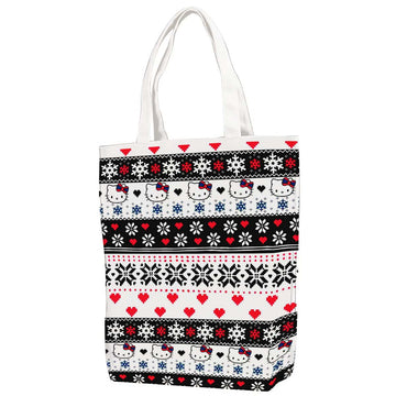 Snowflake Hello Kitty Canvas Bag with Shoulder Strap - Image 1