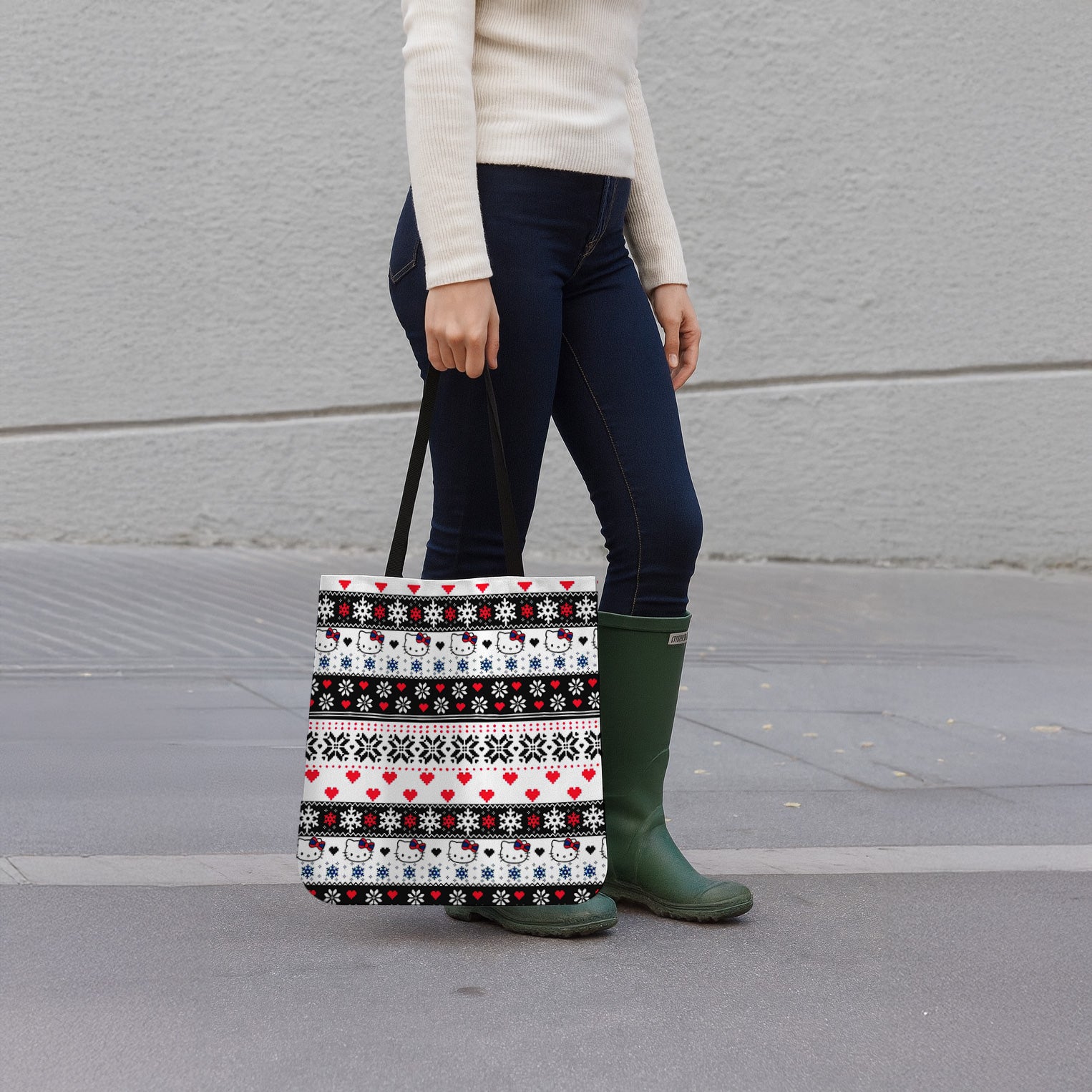 Snowflake Hello Kitty Canvas Tote Bag - Image 3