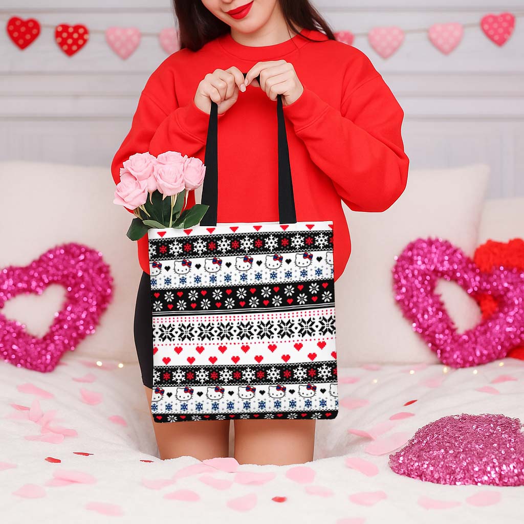 Snowflake Hello Kitty Canvas Tote Bag - Image 5