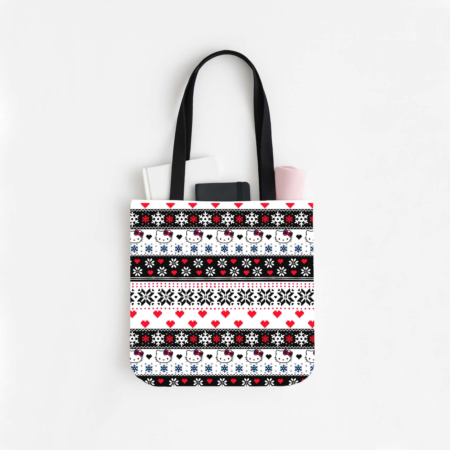 Snowflake Hello Kitty Canvas Tote Bag - Image 6