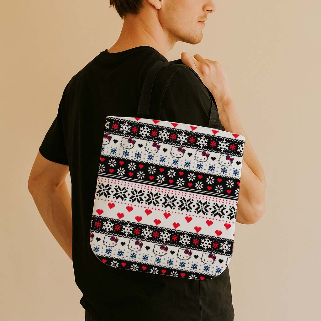 Snowflake Hello Kitty Canvas Tote Bag - Image 4