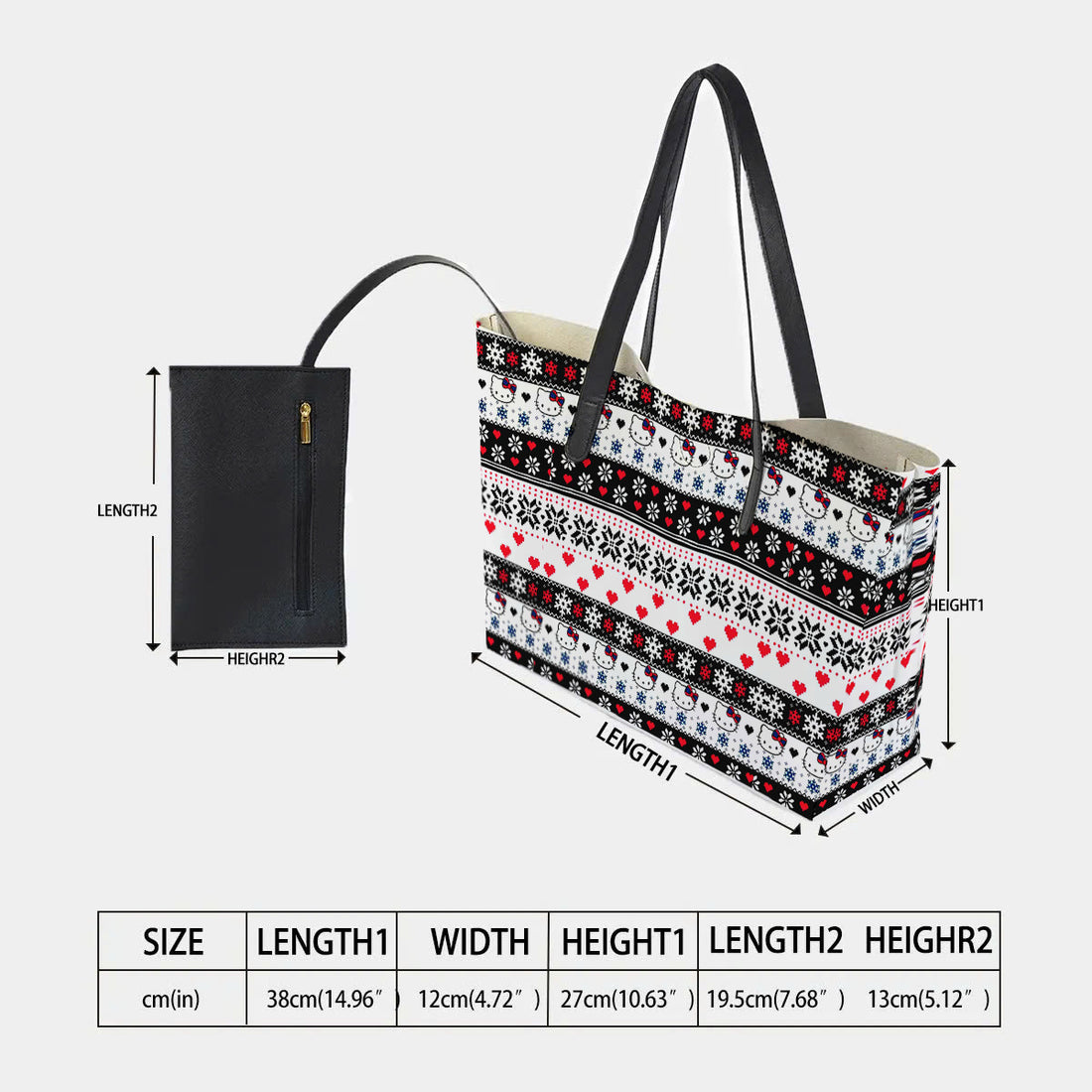 Snowflake Hello Kitty Hand Bag and Mini Purse Set - Image 1