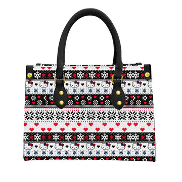 Snowflake Hello Kitty Women Tote Bag with Black Handles - Image 1