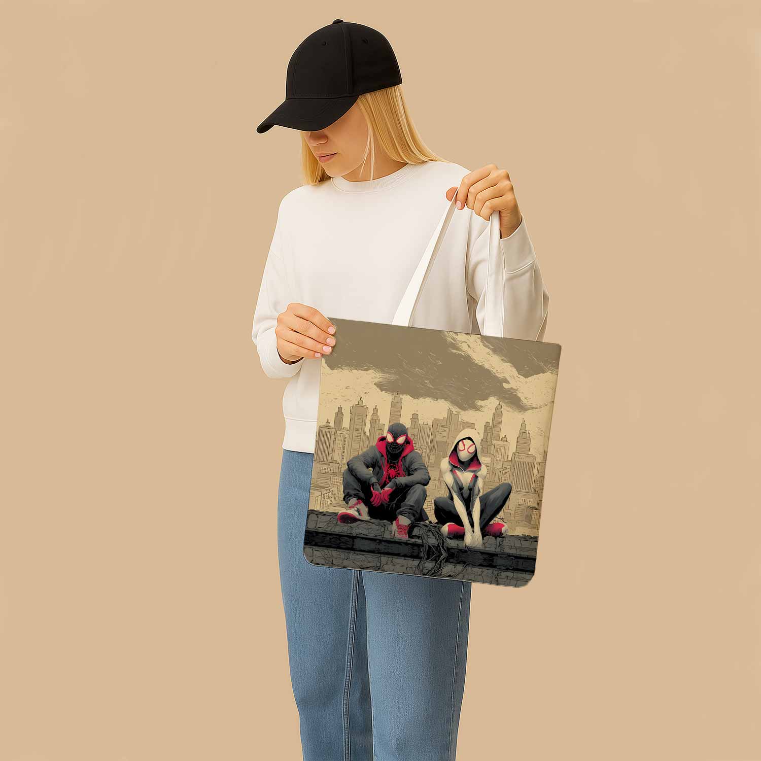 Spider-Man & Spider-Gwen Canvas Bag with Shoulder Strap