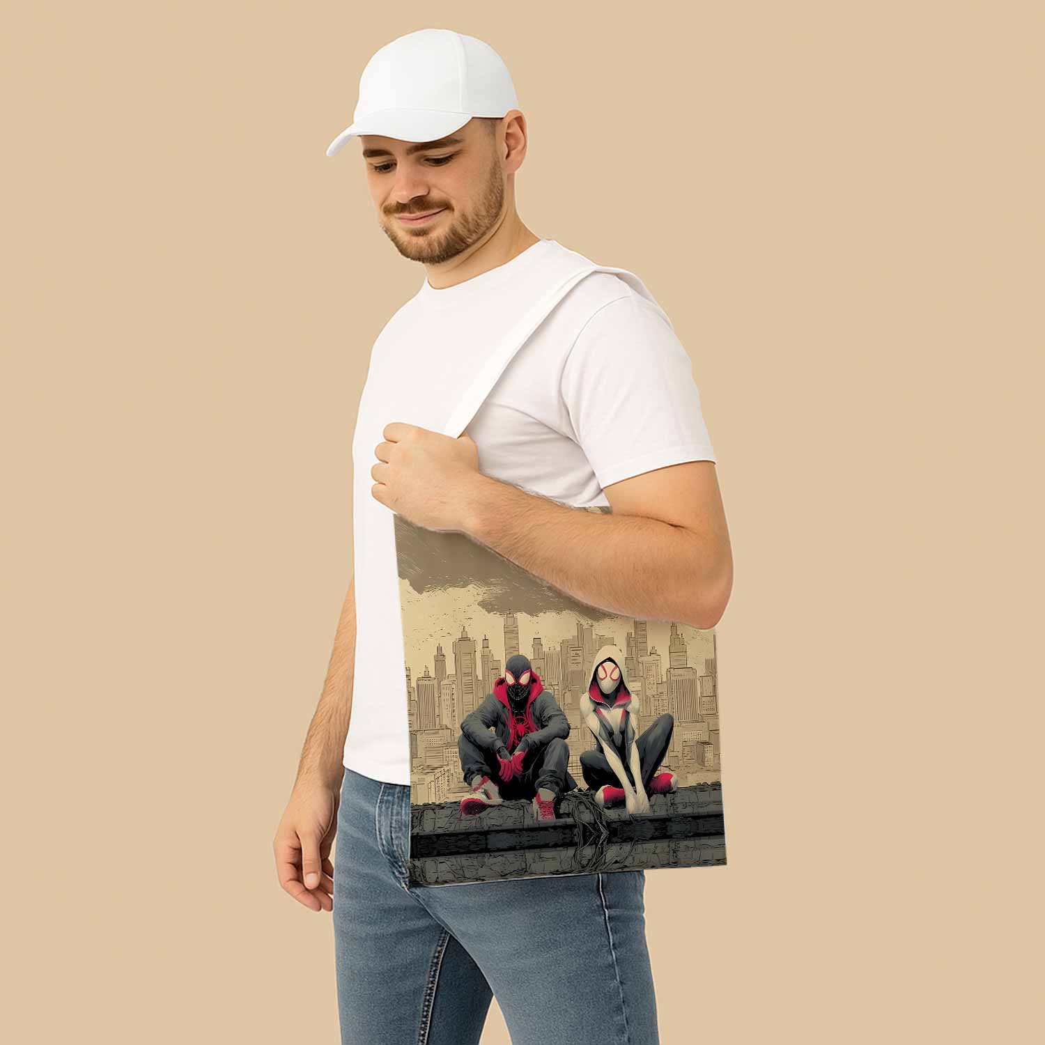 Spider-Man & Spider-Gwen Canvas Bag with Shoulder Strap