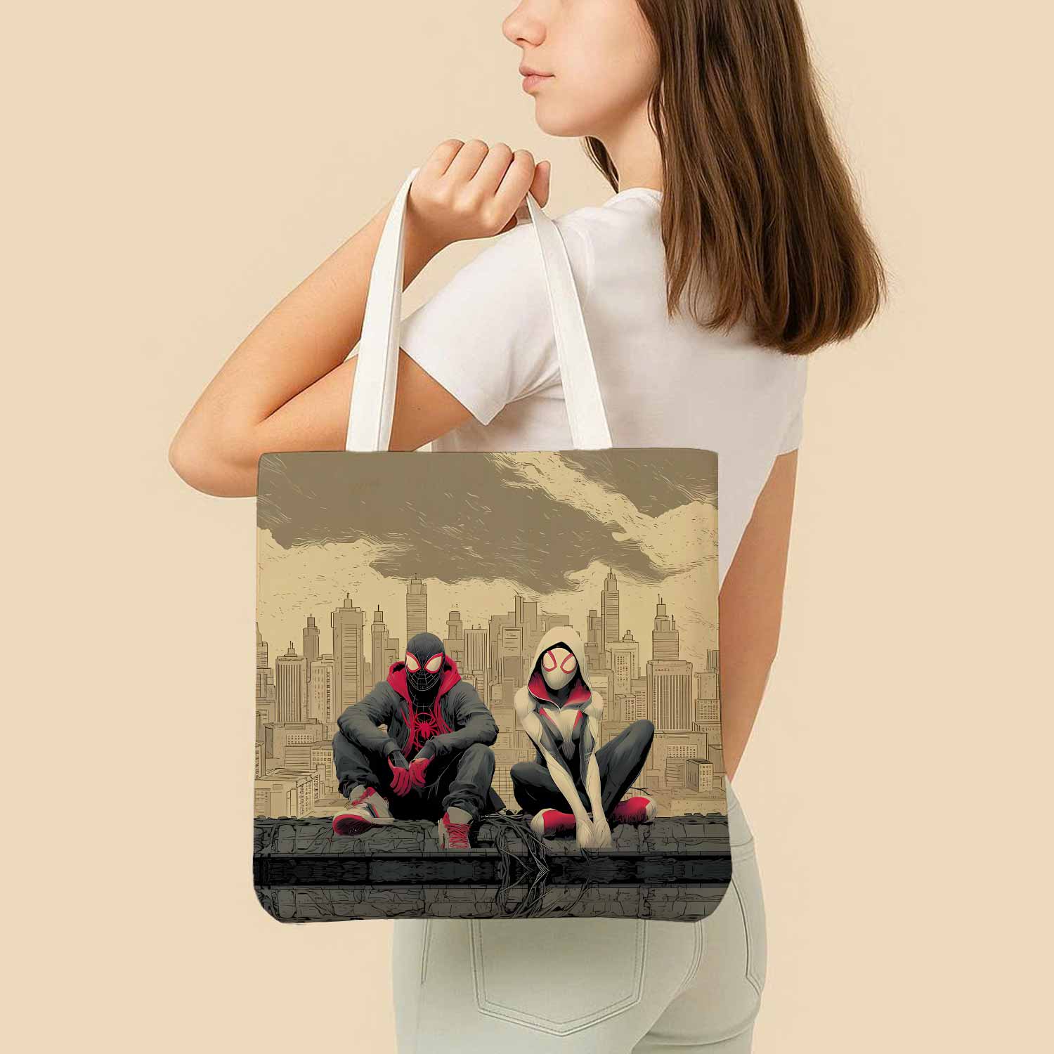 Spider-Man & Spider-Gwen Canvas Bag with Shoulder Strap