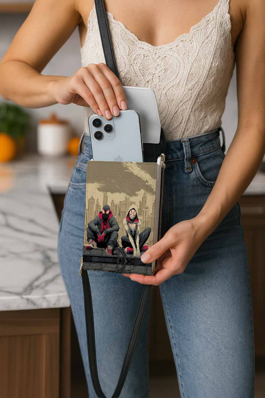 Spider-Man & Spider-Gwen Mobile Phone Chest Bag