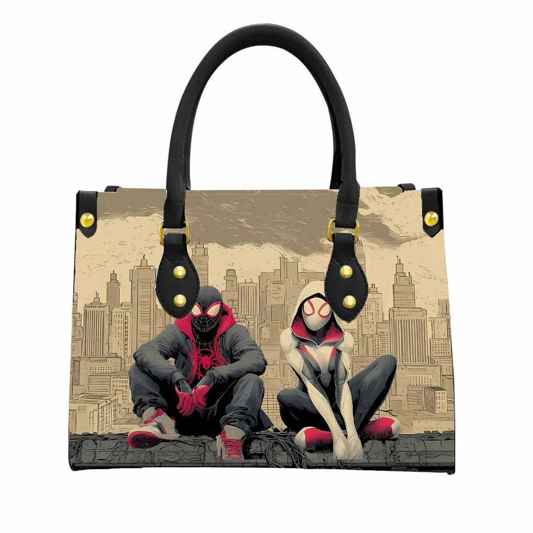 Spider-Man & Spider-Gwen Women Tote Bag with Black Handles