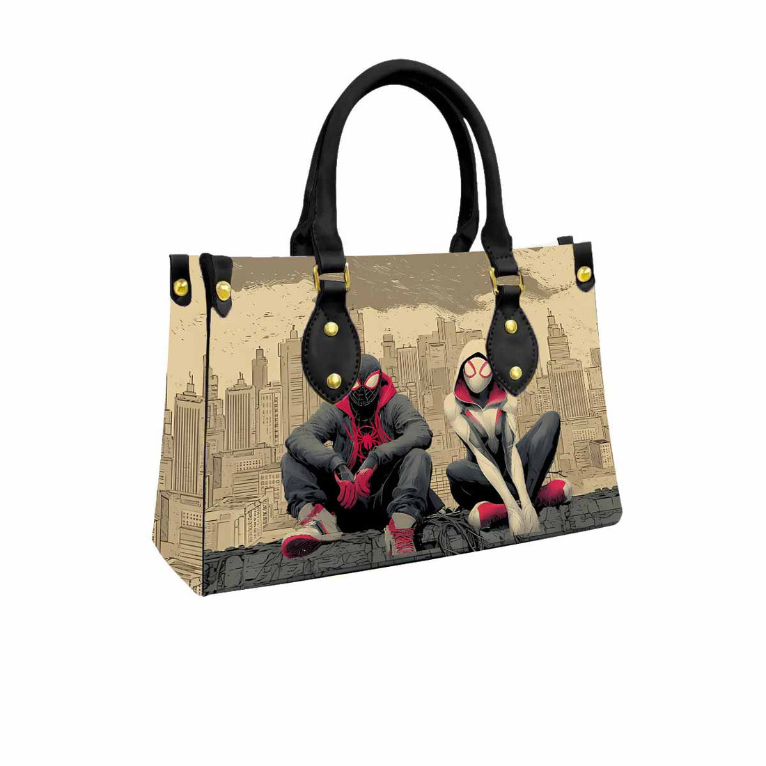 Spider-Man & Spider-Gwen Women Tote Bag with Black Handles