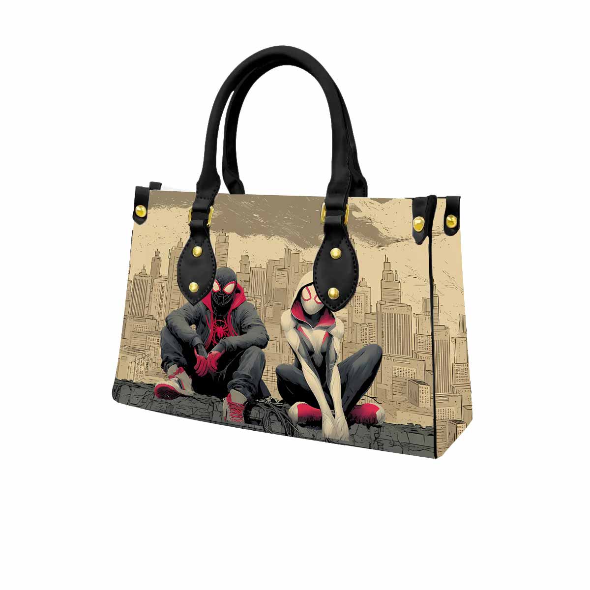 Spider-Man & Spider-Gwen Women Tote Bag with Black Handles