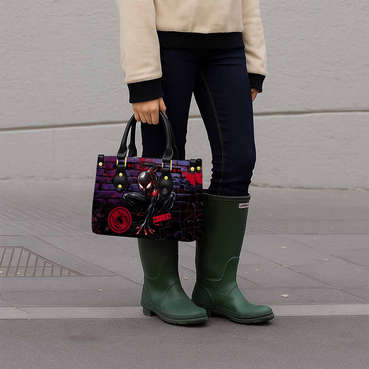 Spider-Man Women Tote Bag with Black Handles