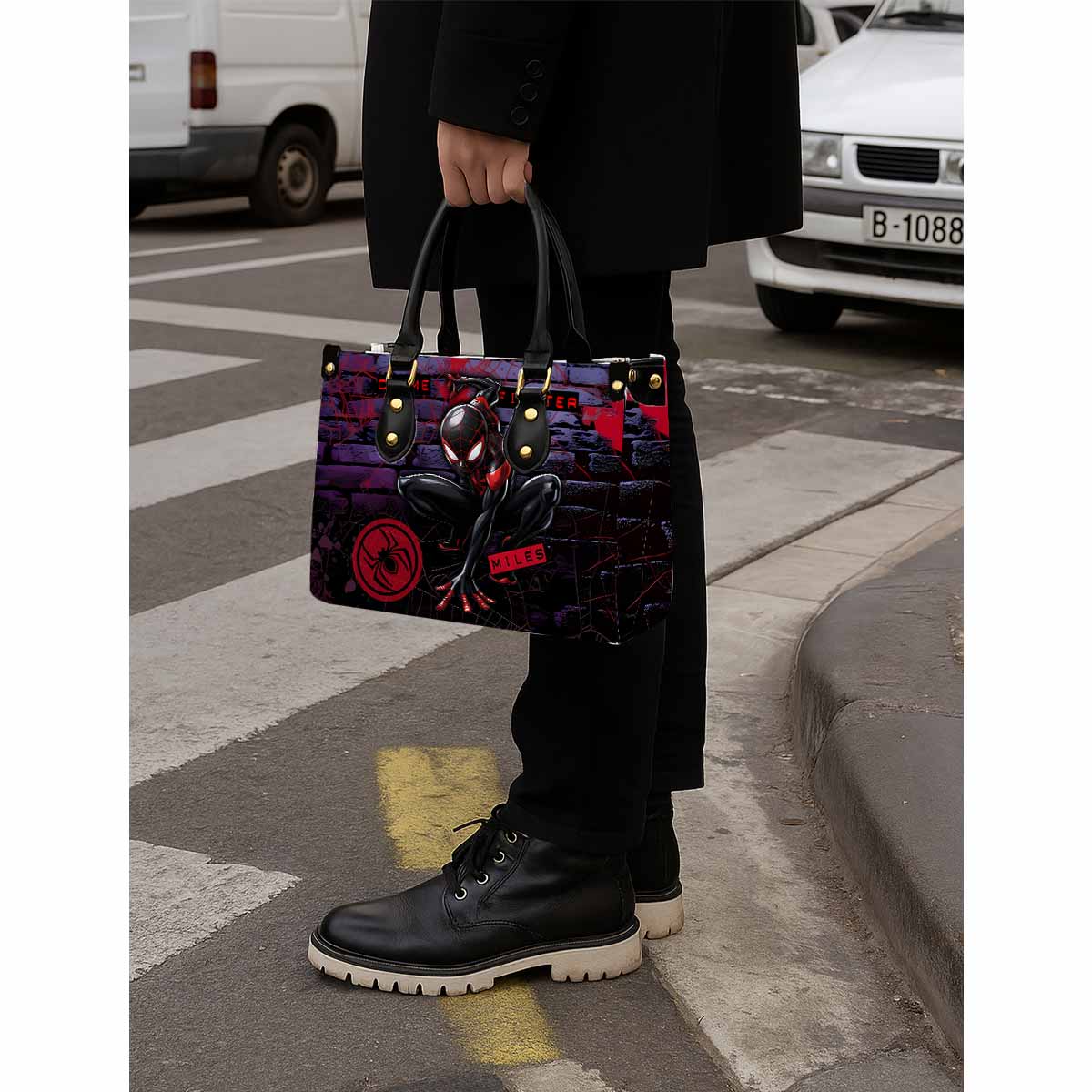 Spider-Man Women Tote Bag with Black Handles