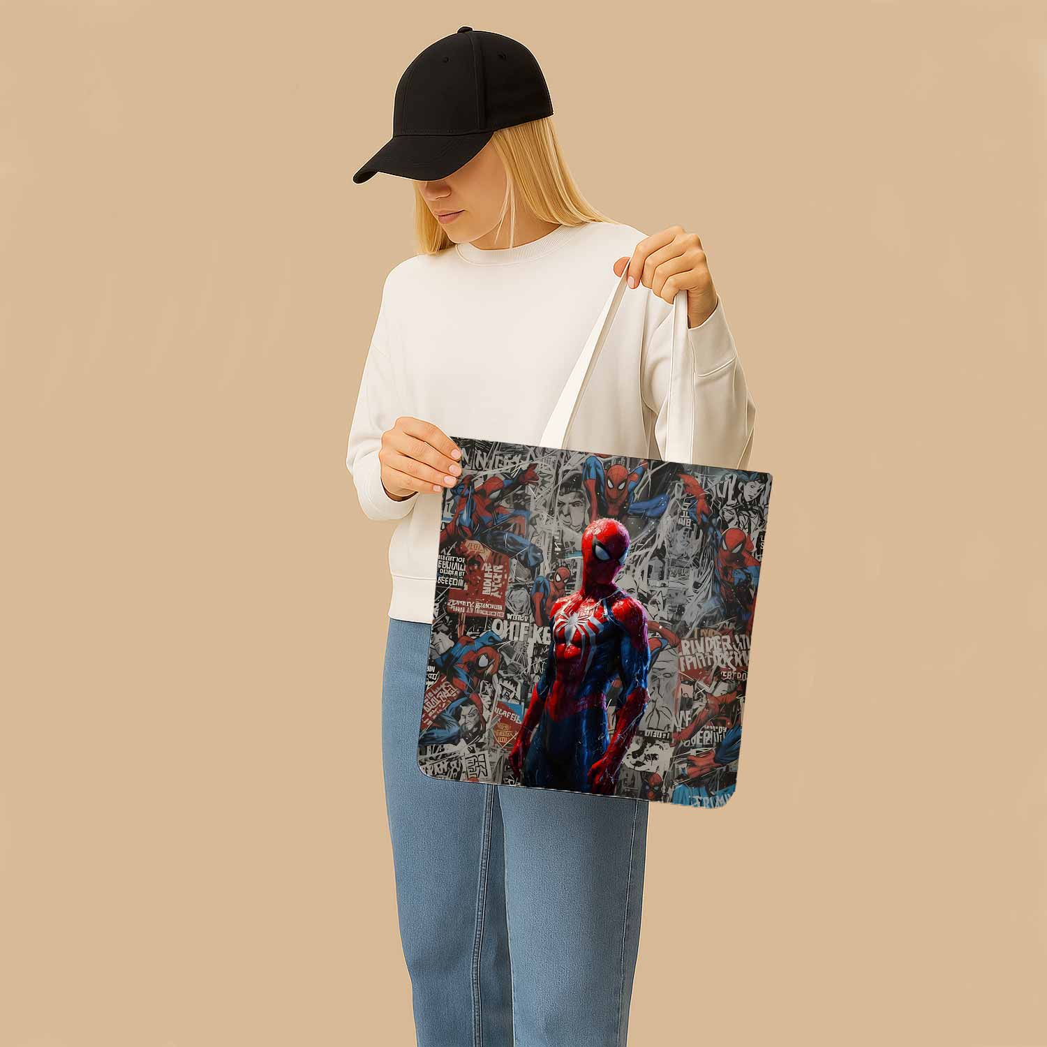 Spiderman Canvas Bag with Shoulder Strap