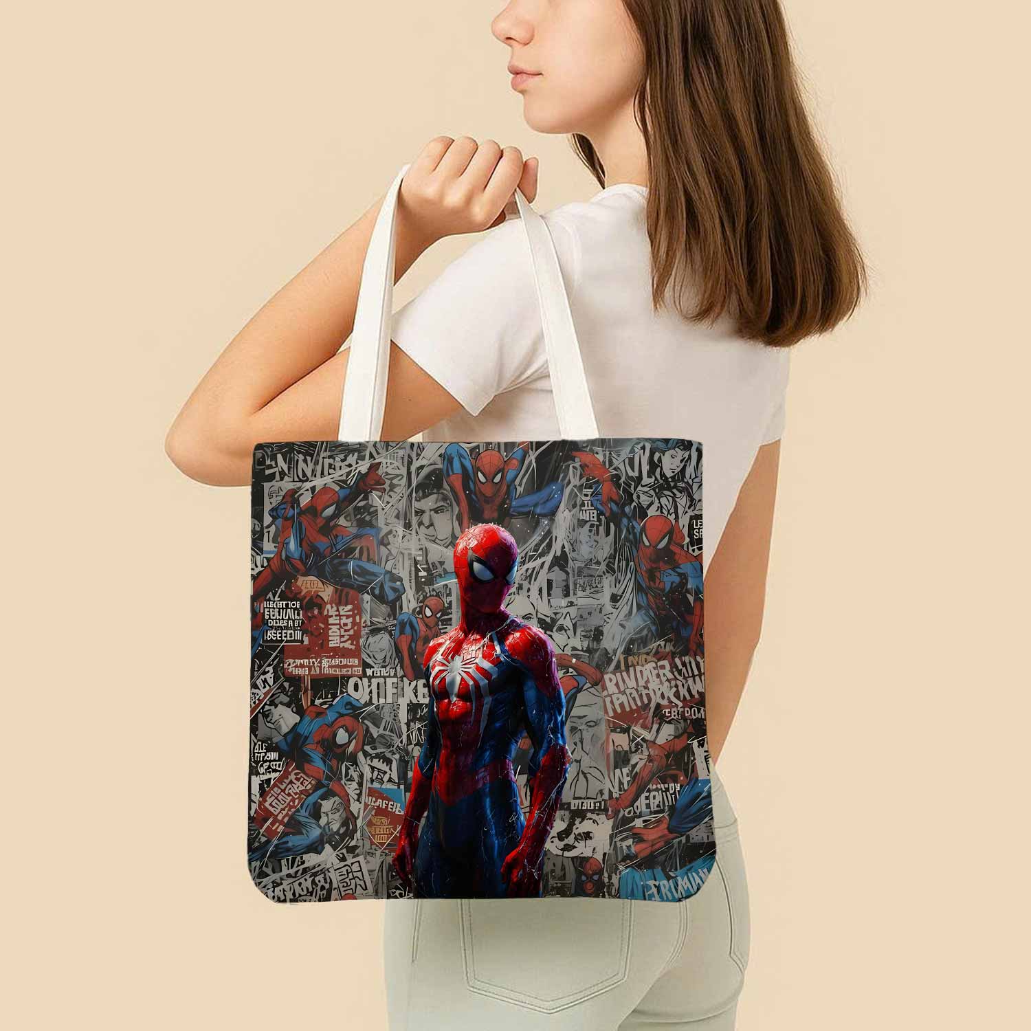 Spiderman Canvas Bag with Shoulder Strap