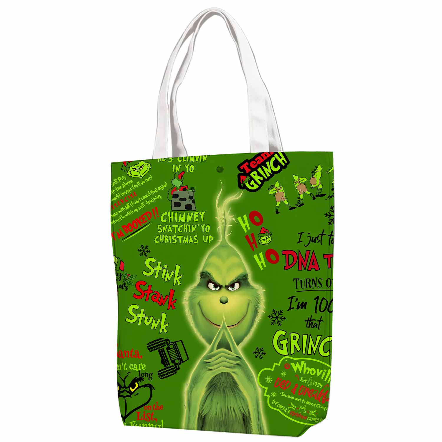The Grinch Holiday Canvas Bag with Shoulder Strap