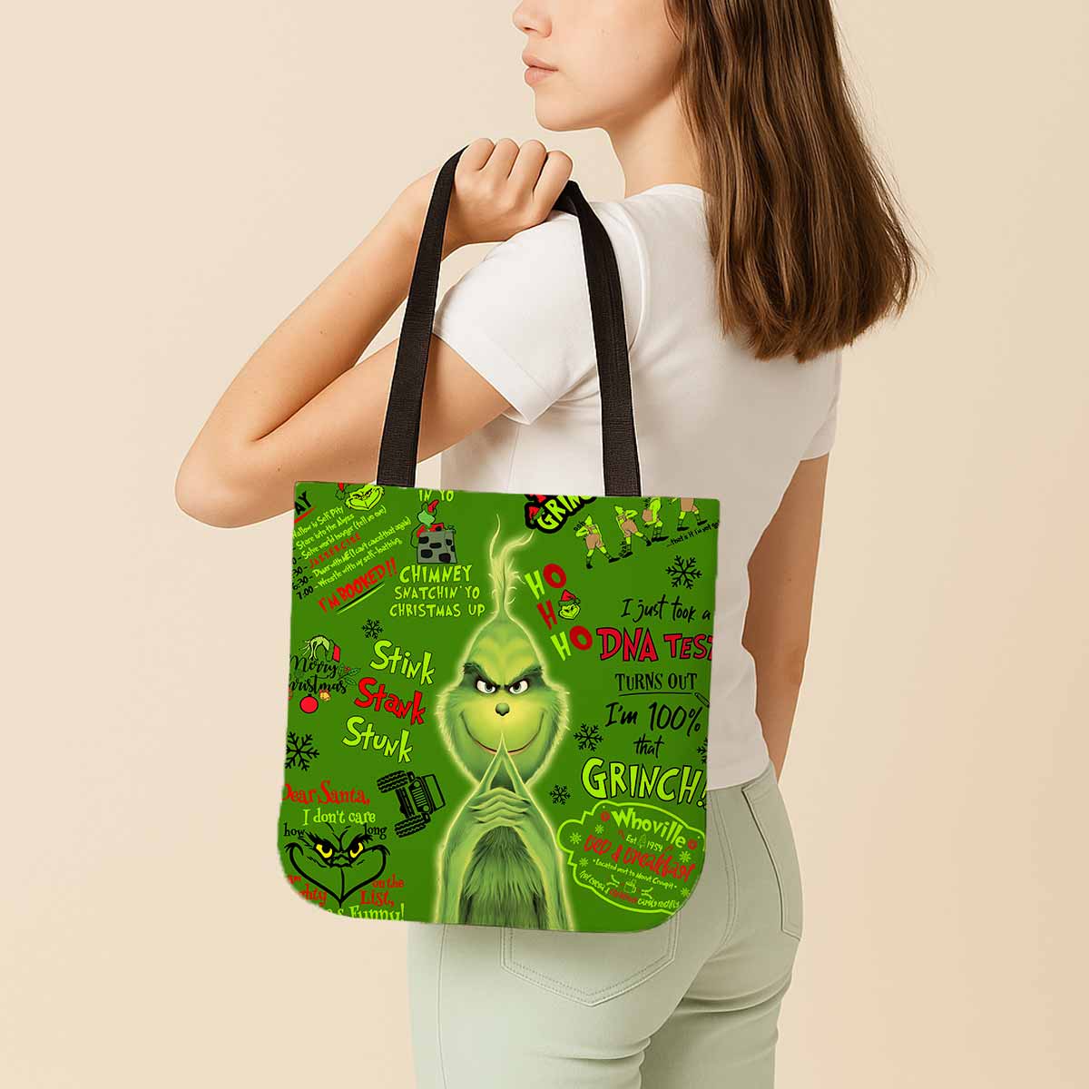 The Grinch Holiday Canvas Tote Bag
