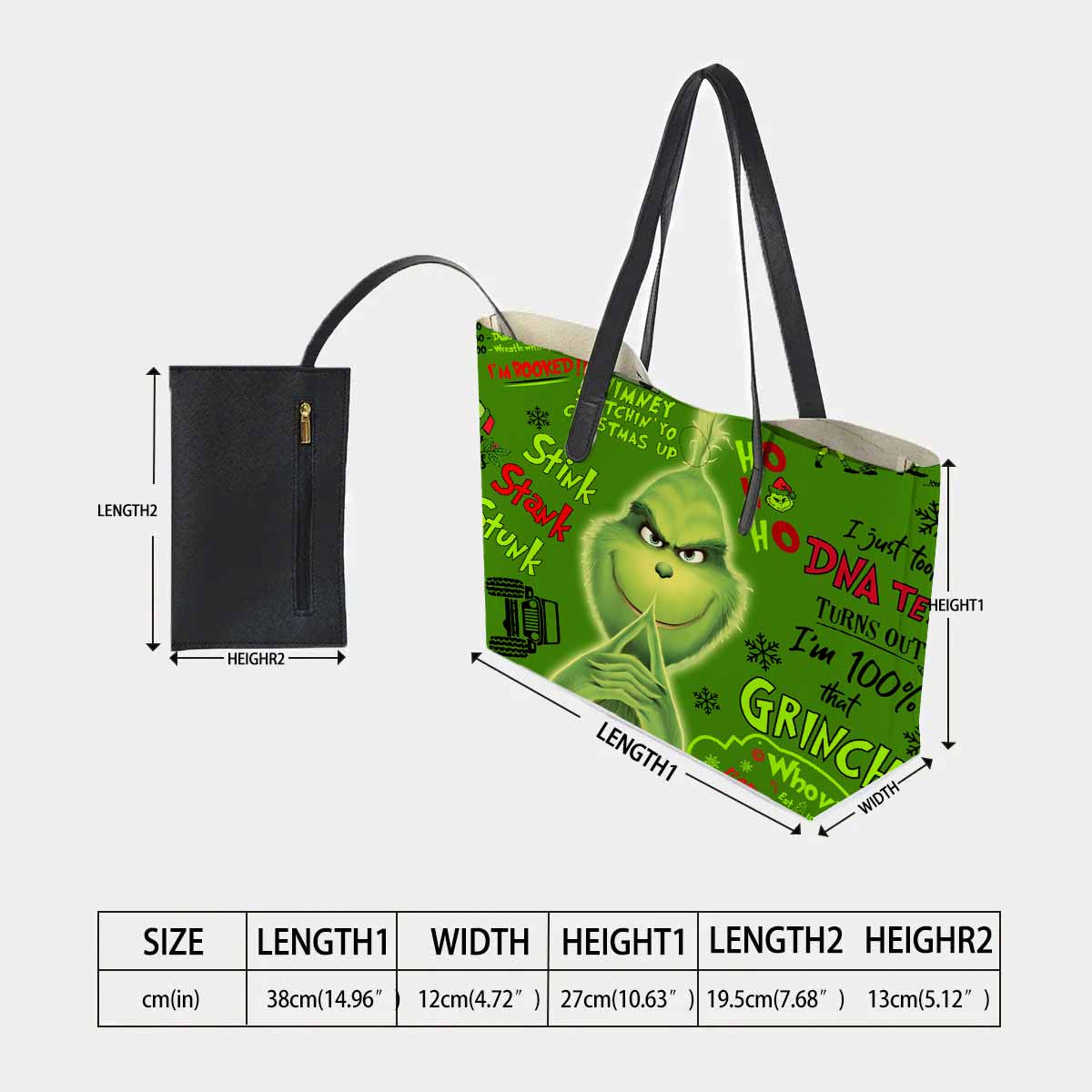 The Grinch Holiday Hand Bag and Mini Purse Set
