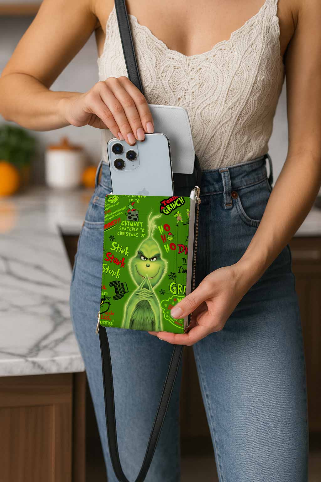 The Grinch Holiday Mobile Phone Chest Bag