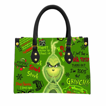 The Grinch Holiday Women Tote Bag with Black Handles