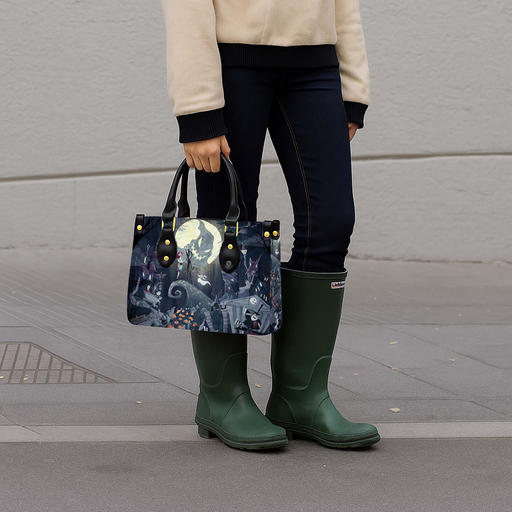 The Nightmare Before Christmas Women Tote Bag with Black Handles - Image 4