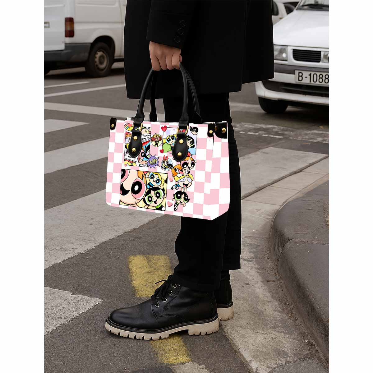 The Powerpuff Girls Women Tote Bag with Black Handles